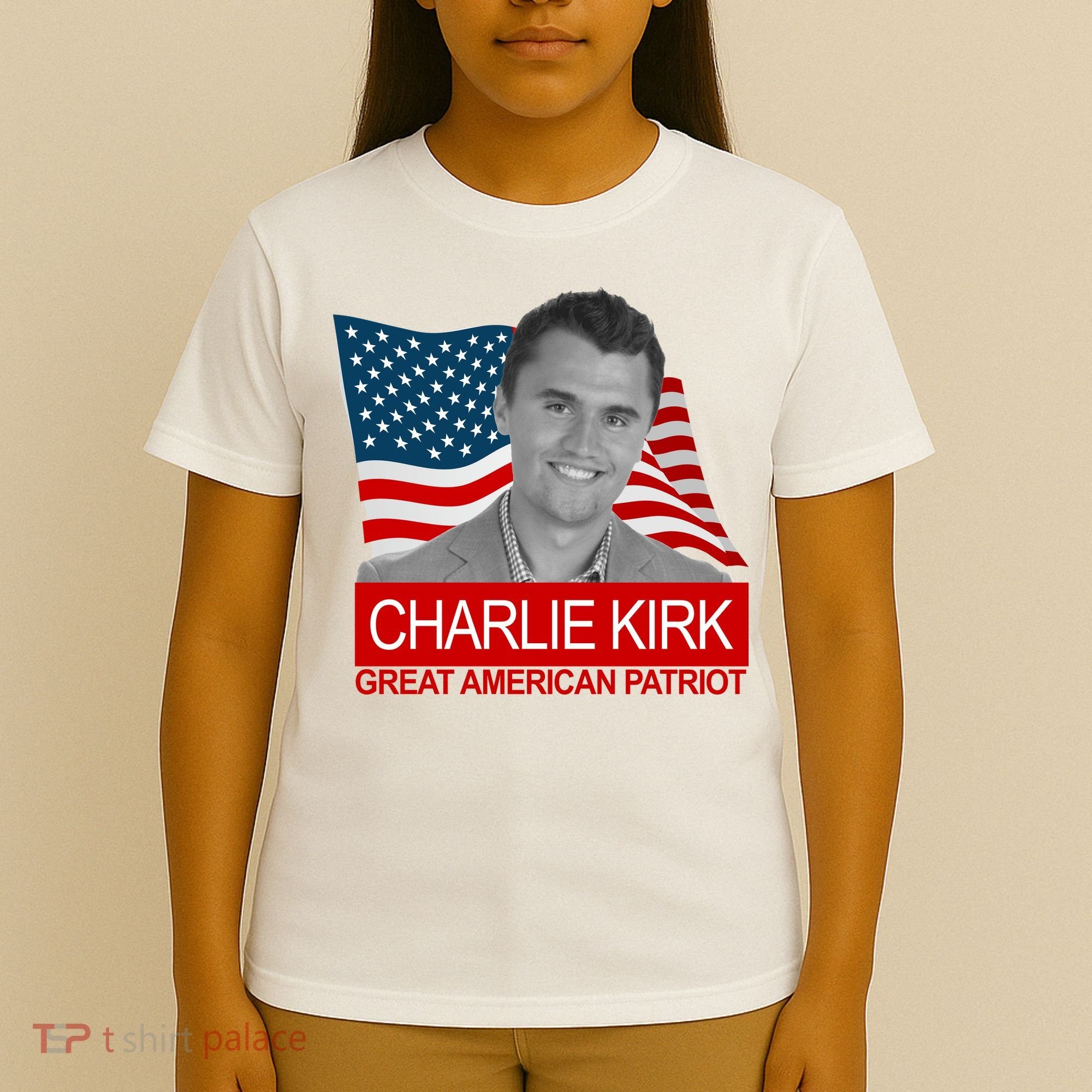 Charlie Kirk Great American Patriot USA Tribute T-Shirt