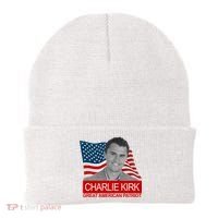 Charlie Kirk Great American Patriot USA Tribute Beanie thumb 0