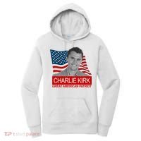 Charlie Kirk Great American Patriot USA Tribute Women's Hoodie thumb 0