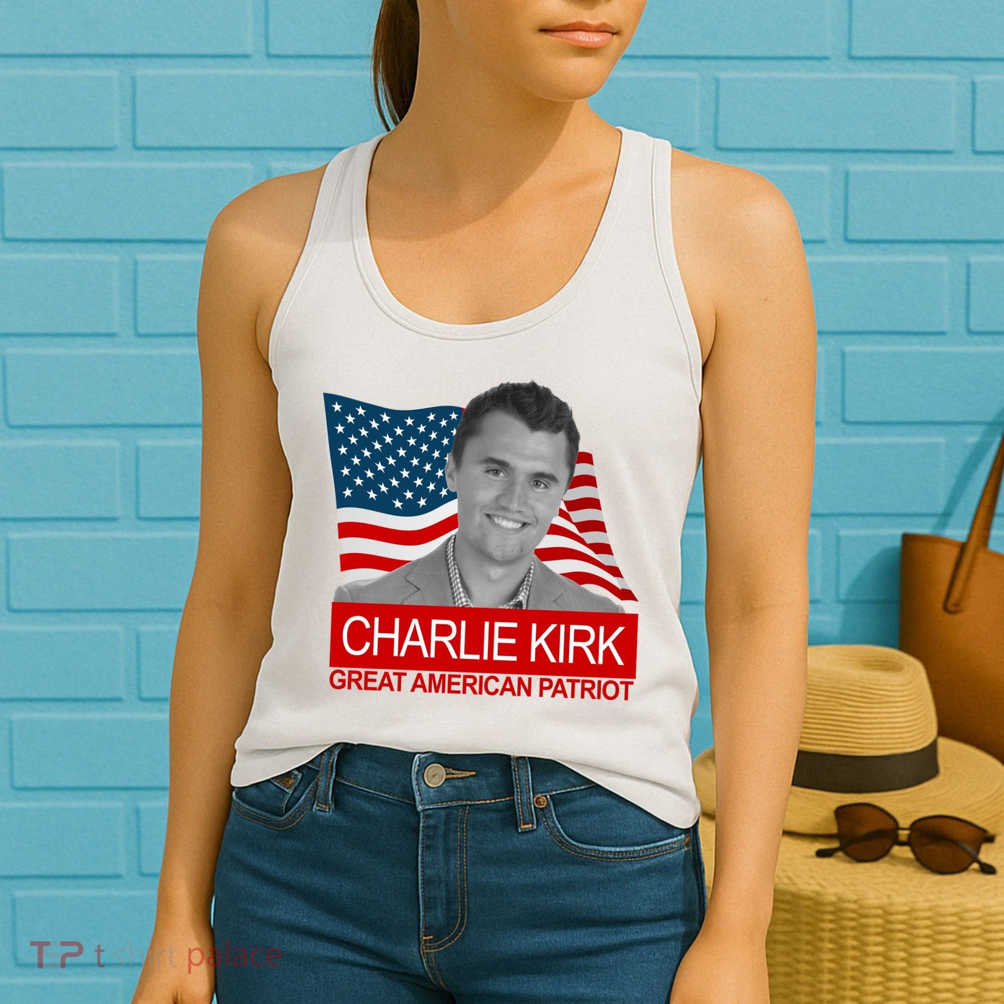 Charlie Kirk Great American Patriot USA Tribute Women's Tank Top
