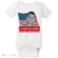 Charlie Kirk Great American Patriot USA Tribute Baby Bodysuit thumb 0