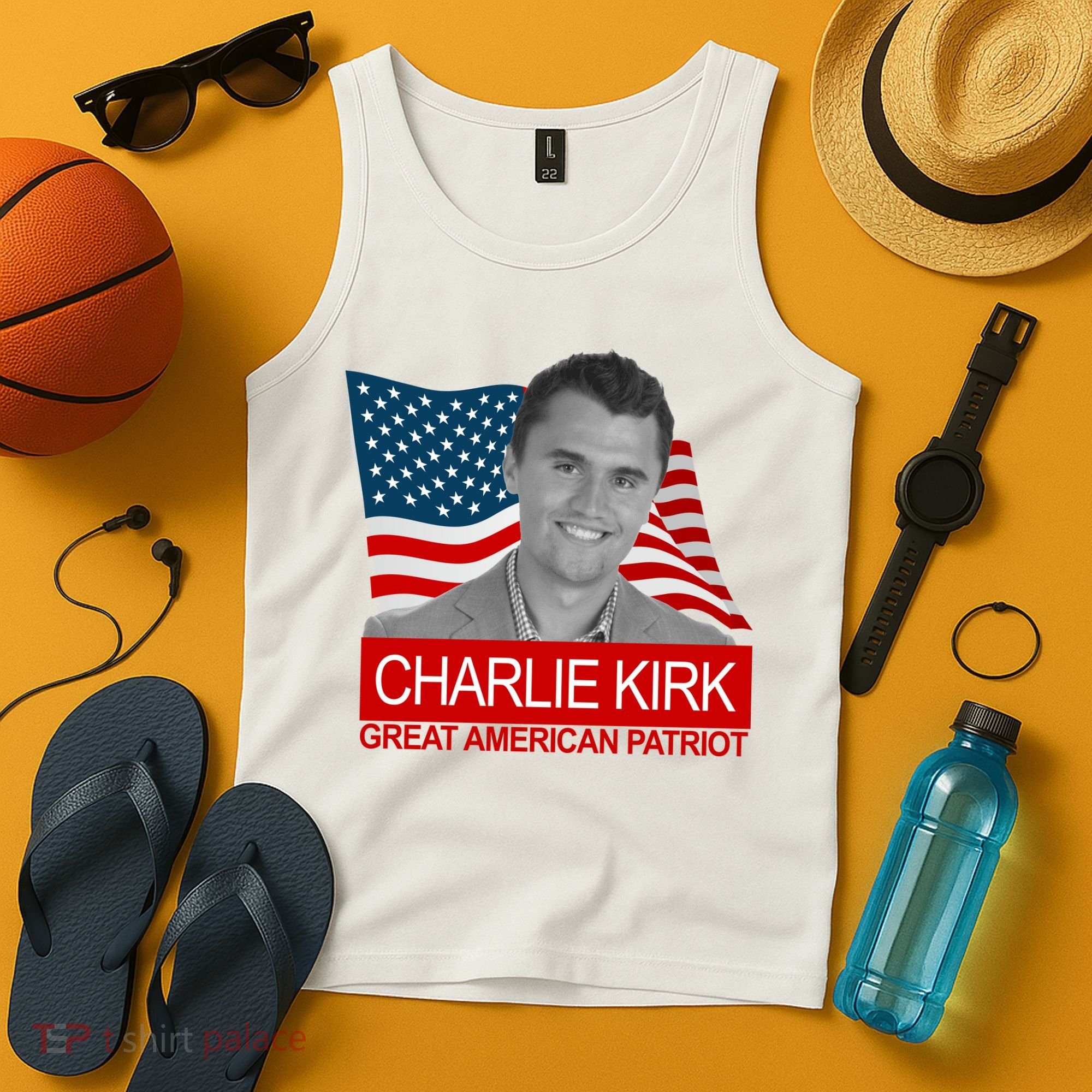 Charlie Kirk Great American Patriot USA Tribute Tank Top