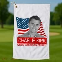Charlie Kirk Great American Patriot USA Tribute Golf Towel thumb 1