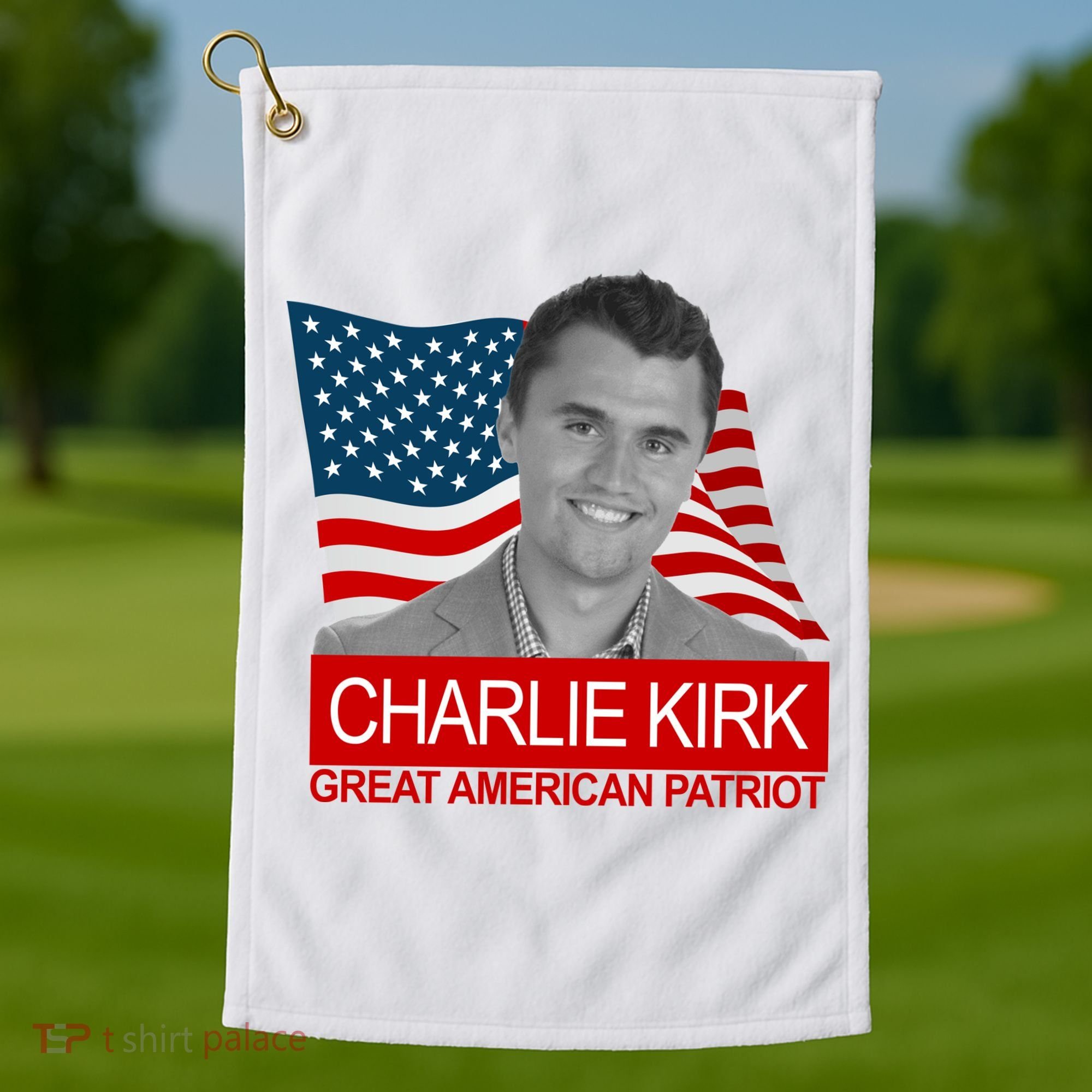 Charlie Kirk Great American Patriot USA Tribute Golf Towel