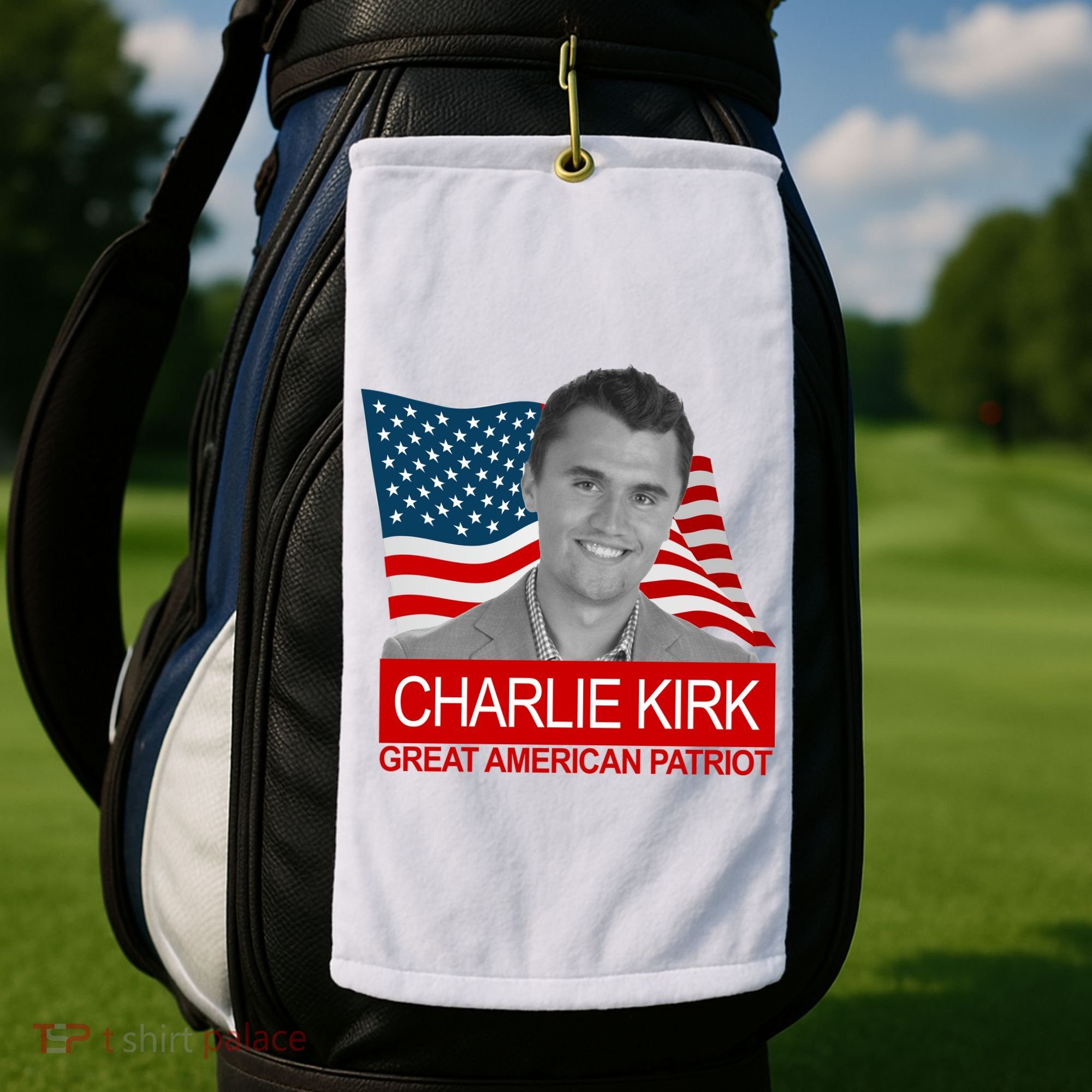 Charlie Kirk Great American Patriot USA Tribute Golf Towel