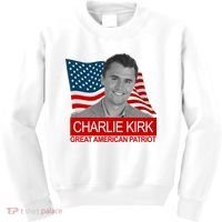 Charlie Kirk Great American Patriot USA Tribute Kids Sweatshirt thumb 0