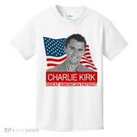 Charlie Kirk Great American Patriot USA Tribute Kids T-Shirt thumb 0