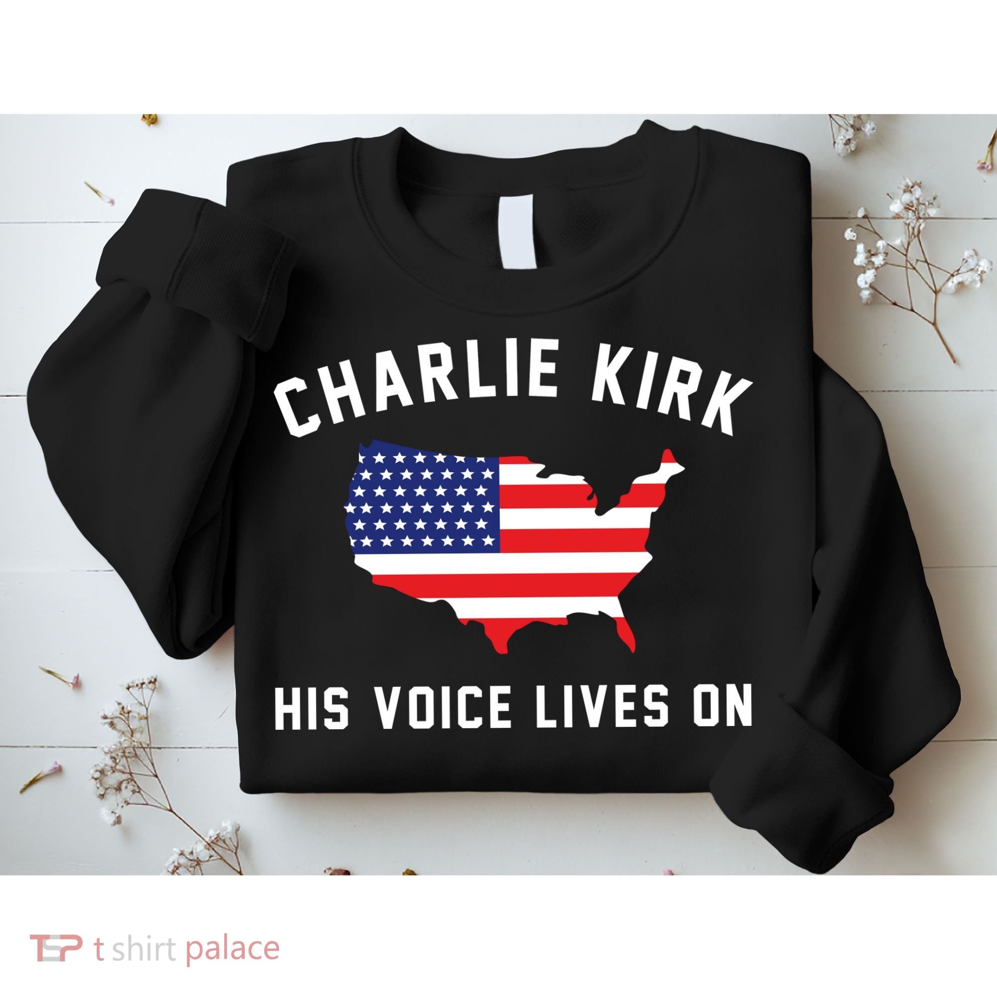 Charlie Kirk His Voice Lives On Sweatshirt