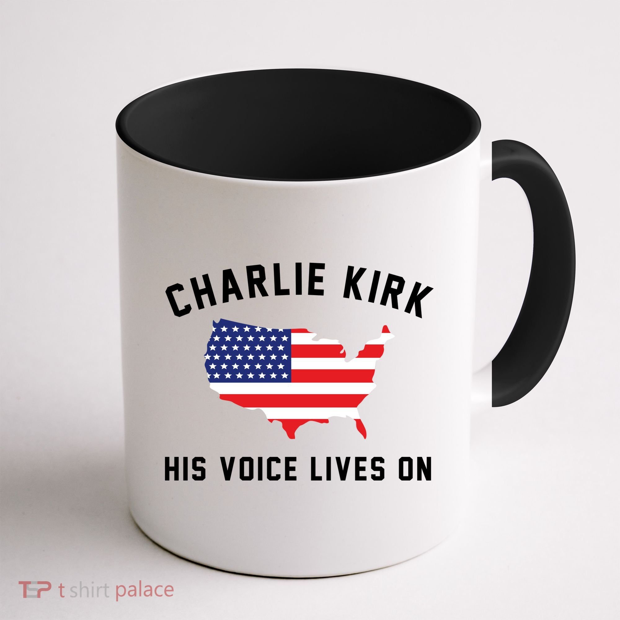 Charlie Kirk His Voice Lives On Coffee Mug