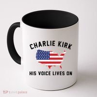 Charlie Kirk His Voice Lives On Coffee Mug thumb 0