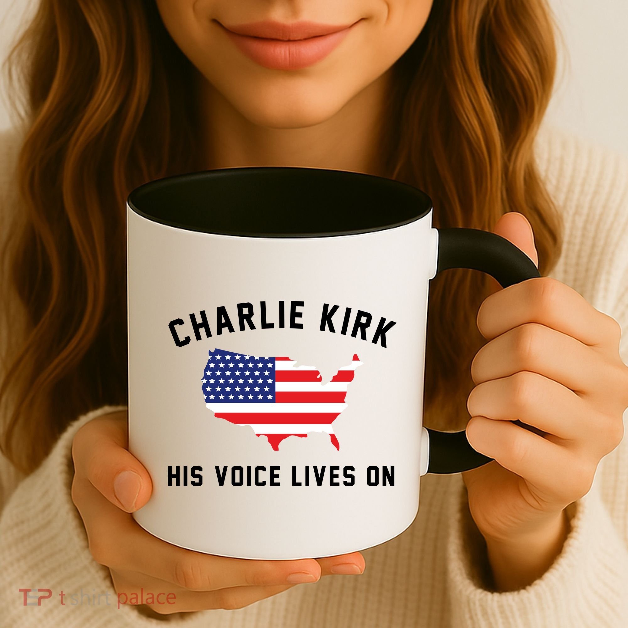 Charlie Kirk His Voice Lives On Coffee Mug
