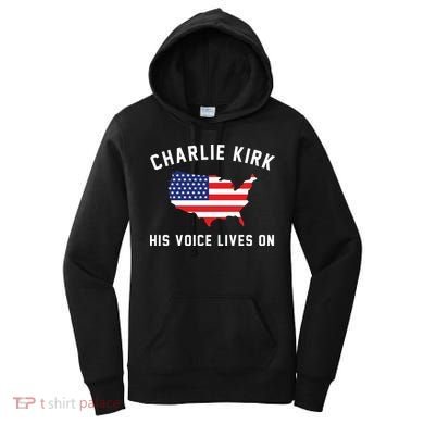 Charlie Kirk His Voice Lives On Women's Hoodie