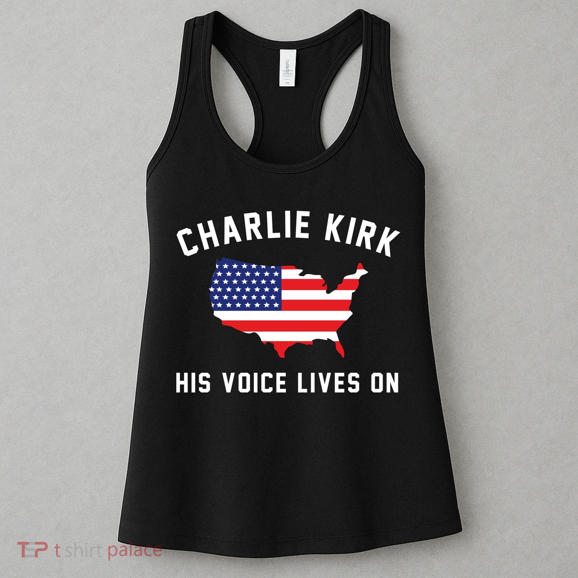 Charlie Kirk His Voice Lives On Women's Tank Top
