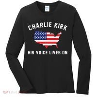 Charlie Kirk His Voice Lives On Women's Long Sleeve Shirt thumb 0
