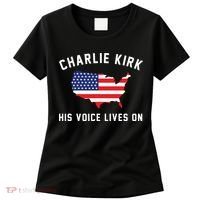 Charlie Kirk His Voice Lives On Women's T-Shirt thumb 0