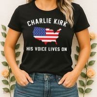 Charlie Kirk His Voice Lives On Women's T-Shirt thumb 2