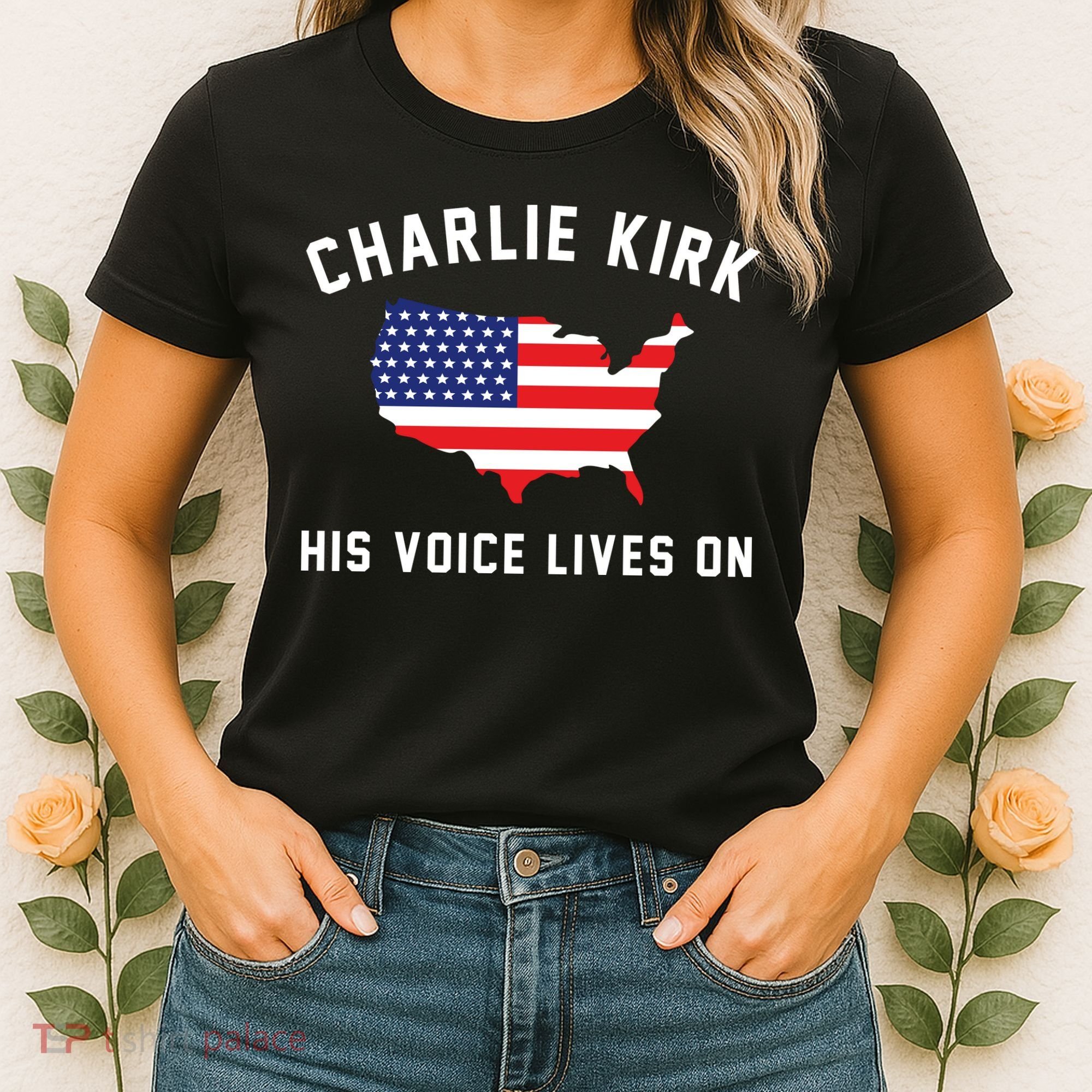 Charlie Kirk His Voice Lives On Women's T-Shirt