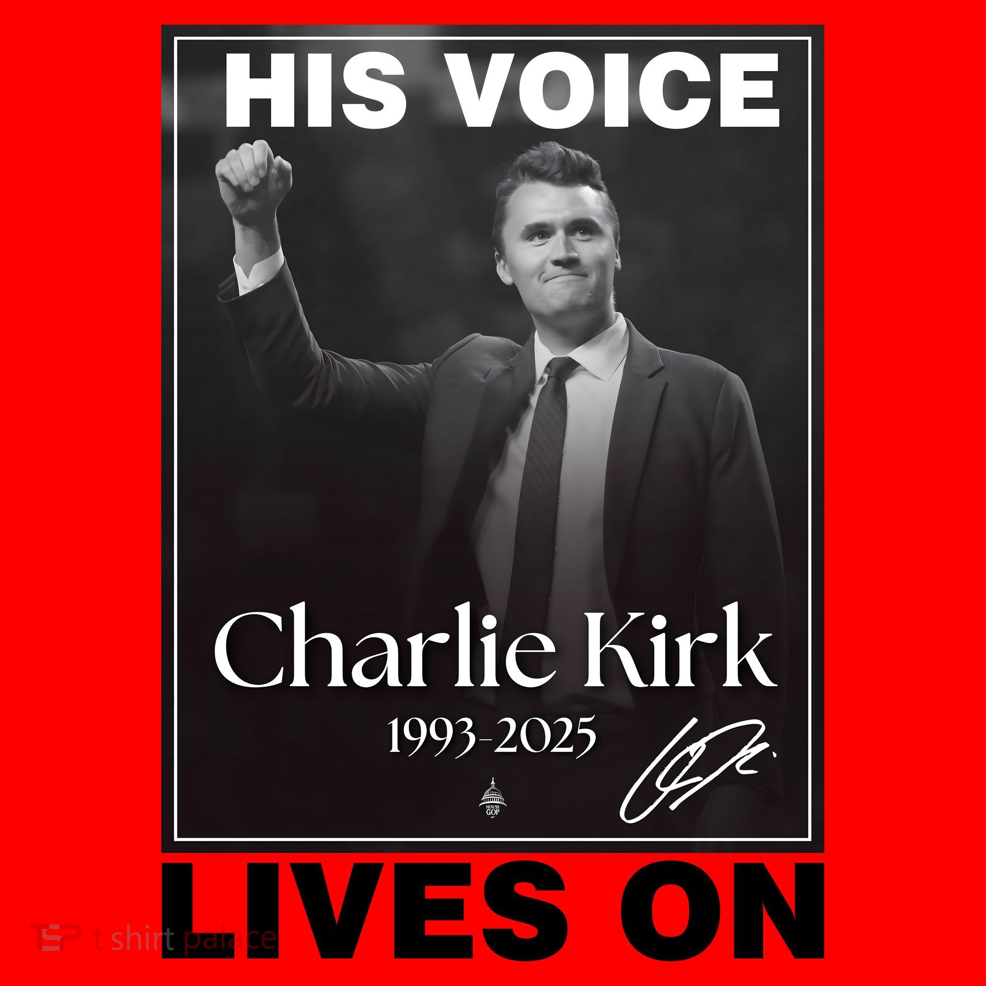 Charlie Kirk His Voice Lives ON Memorial Santa Hat