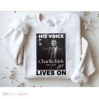 Charlie Kirk His Voice Lives ON Memorial Sweatshirt thumb 2