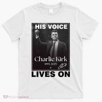 Charlie Kirk His Voice Lives ON Memorial T-Shirt thumb 0