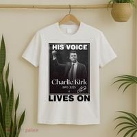 Charlie Kirk His Voice Lives ON Memorial T-Shirt thumb 2