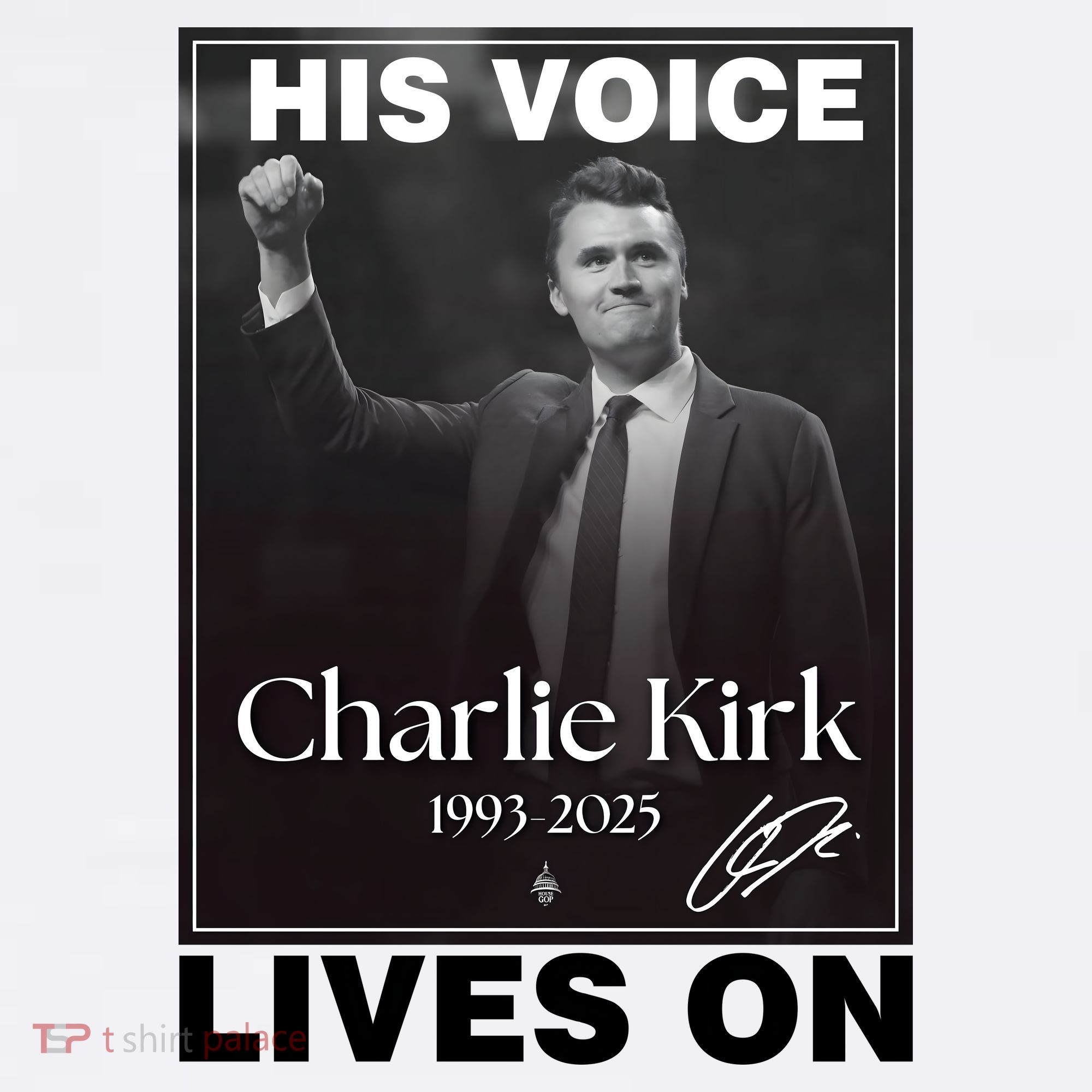 Charlie Kirk His Voice Lives ON Memorial Polo