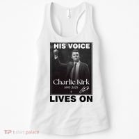 Charlie Kirk His Voice Lives ON Memorial Women's Tank Top thumb 0