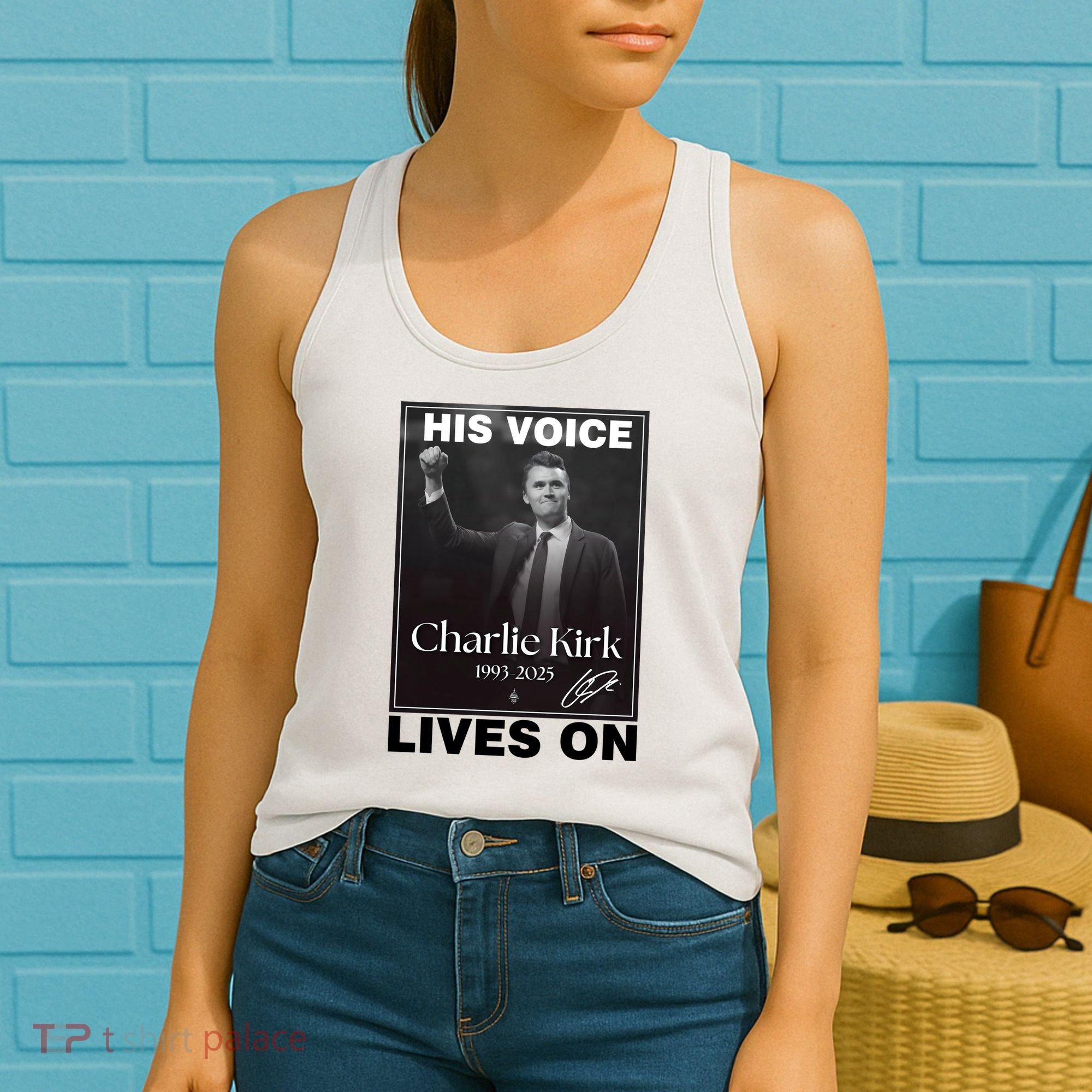 Charlie Kirk His Voice Lives ON Memorial Women's Tank Top