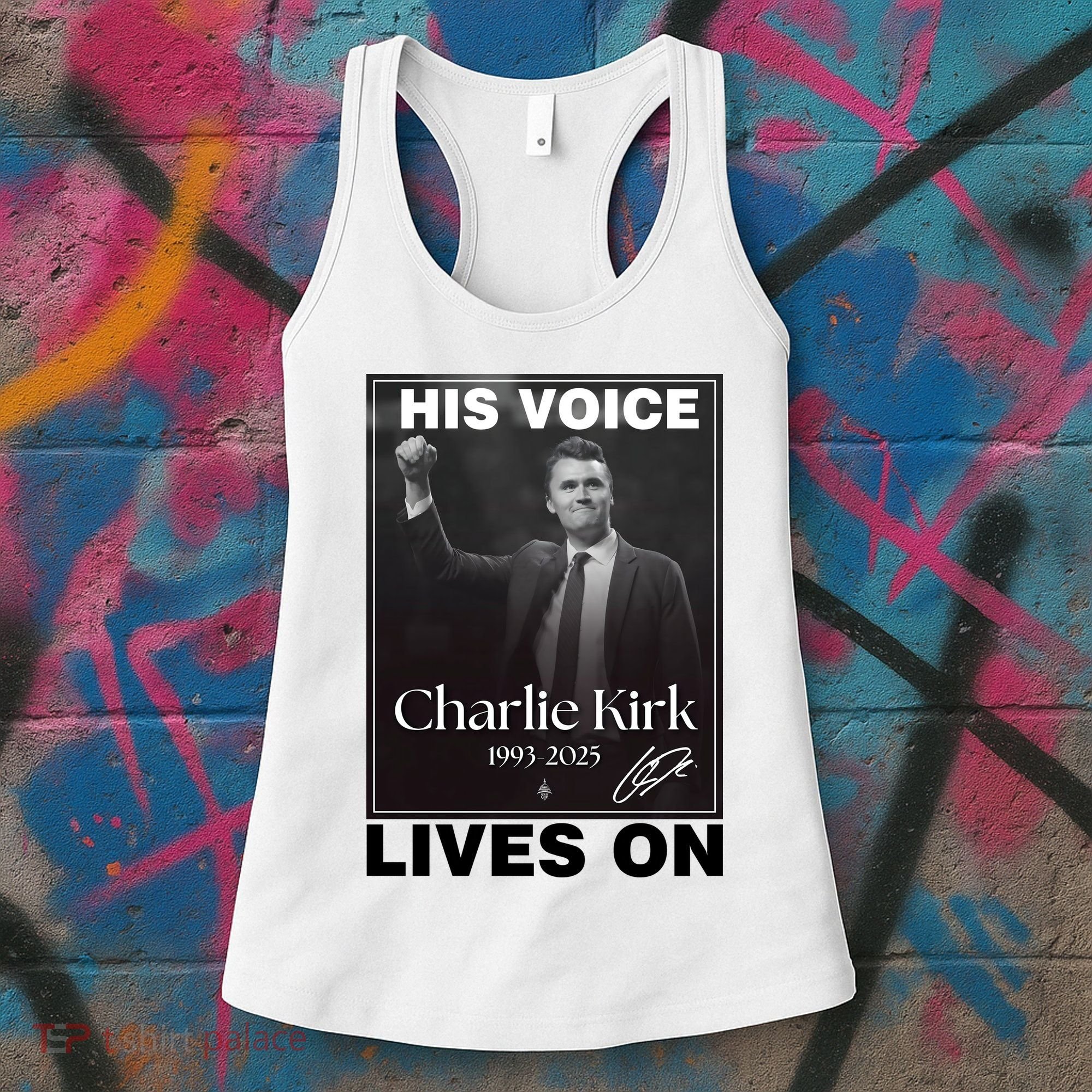 Charlie Kirk His Voice Lives ON Memorial Women's Tank Top