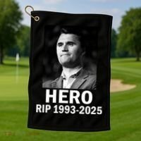 Charlie Kirk Is My Hero RIP 1993-2025 Golf Towel thumb 1