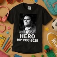 Charlie Kirk Is My Hero RIP 1993-2025 Kids T-Shirt thumb 3