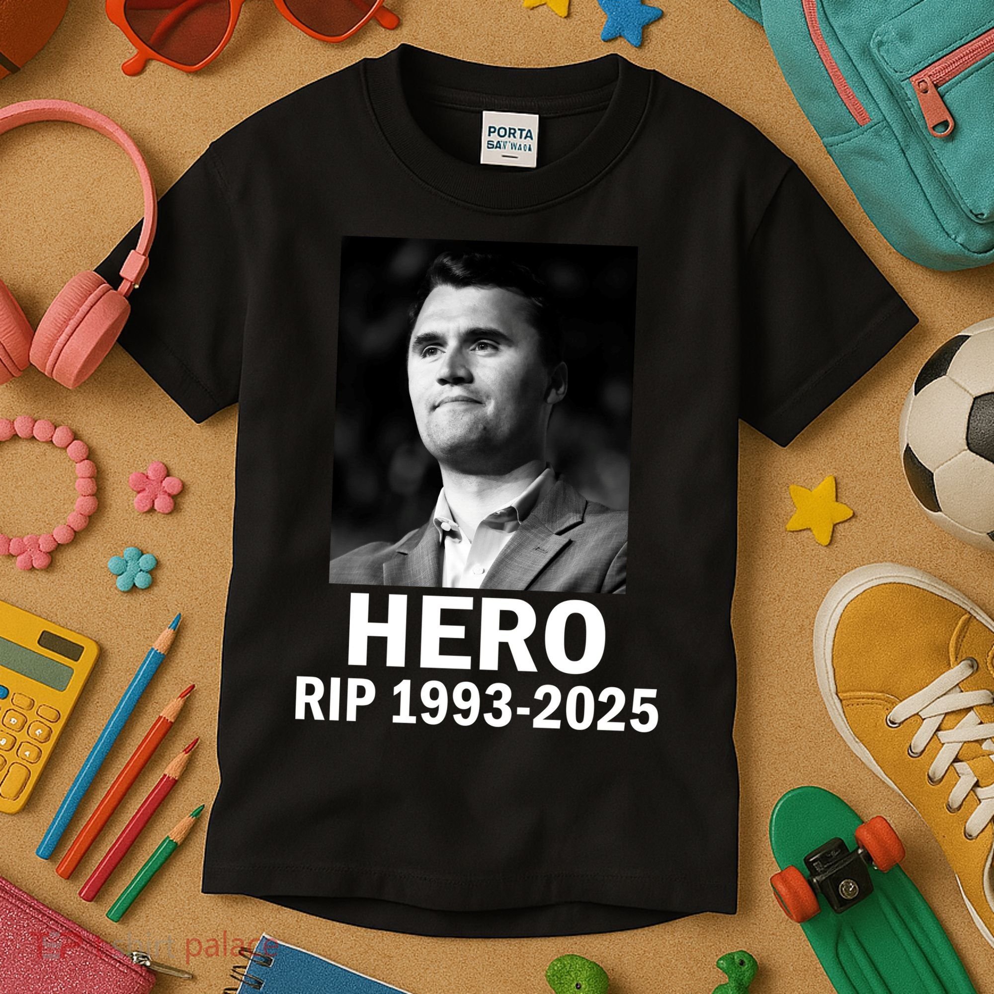 Charlie Kirk Is My Hero RIP 1993-2025 Kids T-Shirt