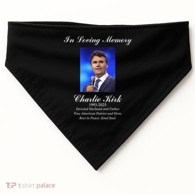 Charlie Kirk In Loving Memory Rest In Peace USA-Made Doggie Bandana