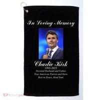 Charlie Kirk In Loving Memory Rest In Peace Golf Towel thumb 0