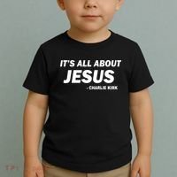 Charlie Kirk It's All About Jesus Toddler T-Shirt thumb 2