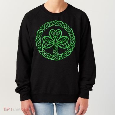 Celtic Knot Irish Shamrock 3Leaf Clover St Pats Day Women's Sweatshirt