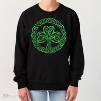 Celtic Knot Irish Shamrock 3Leaf Clover St Pats Day Women's Sweatshirt thumb 0