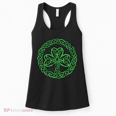 Celtic Knot Irish Shamrock 3Leaf Clover St Pats Day Women's Tank Top