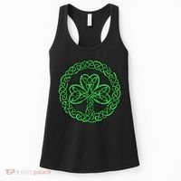 Celtic Knot Irish Shamrock 3Leaf Clover St Pats Day Women's Tank Top thumb 0