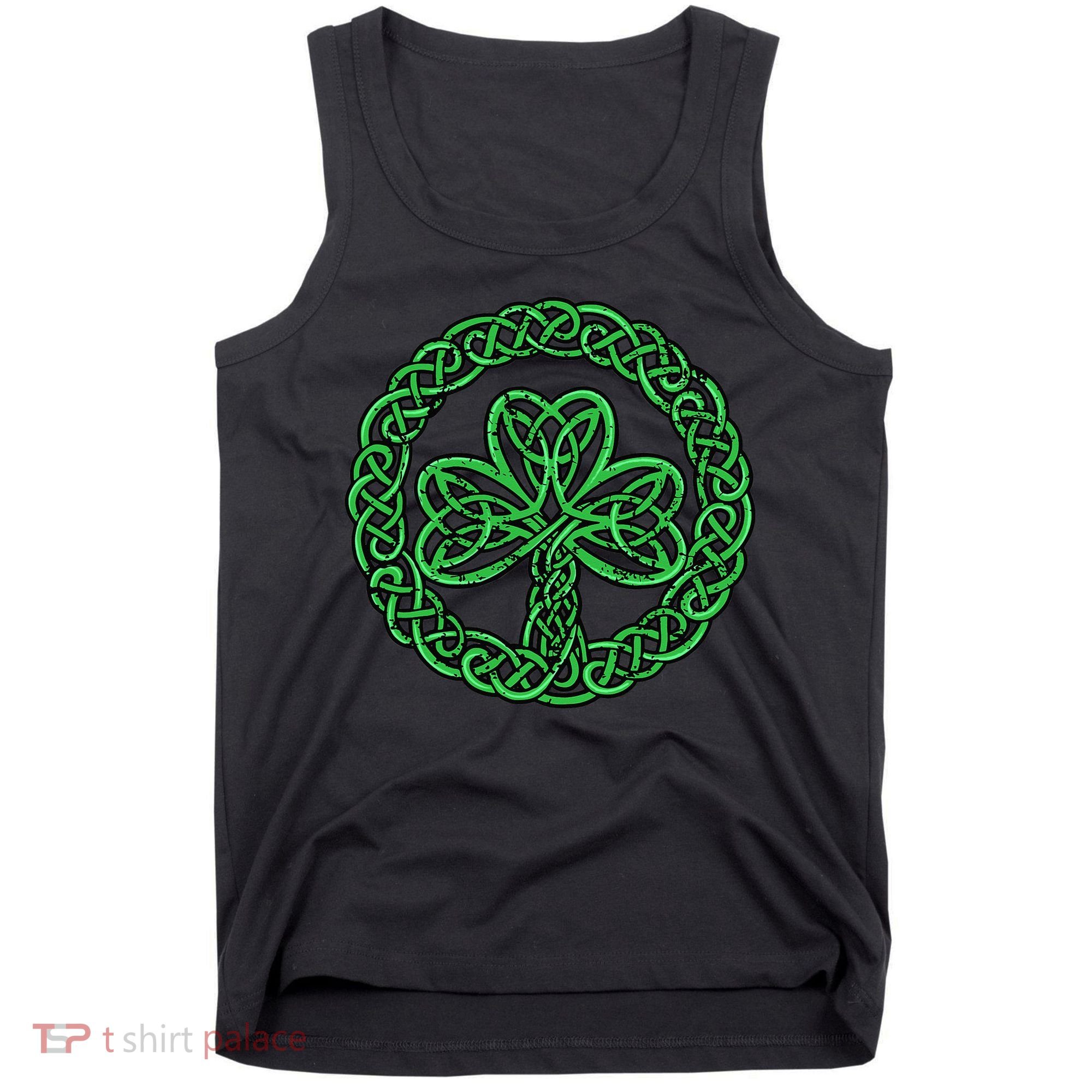 Celtic Knot Irish Shamrock 3Leaf Clover St Pats Day Tank Top