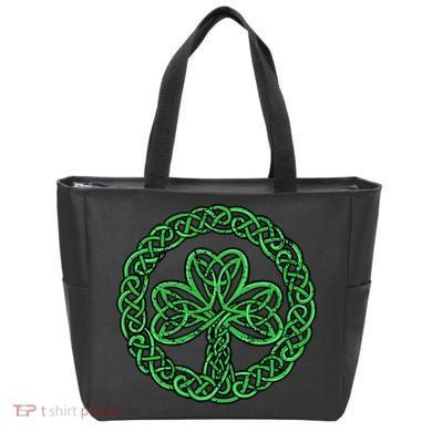 Celtic Knot Irish Shamrock 3Leaf Clover St Pats Day Bag