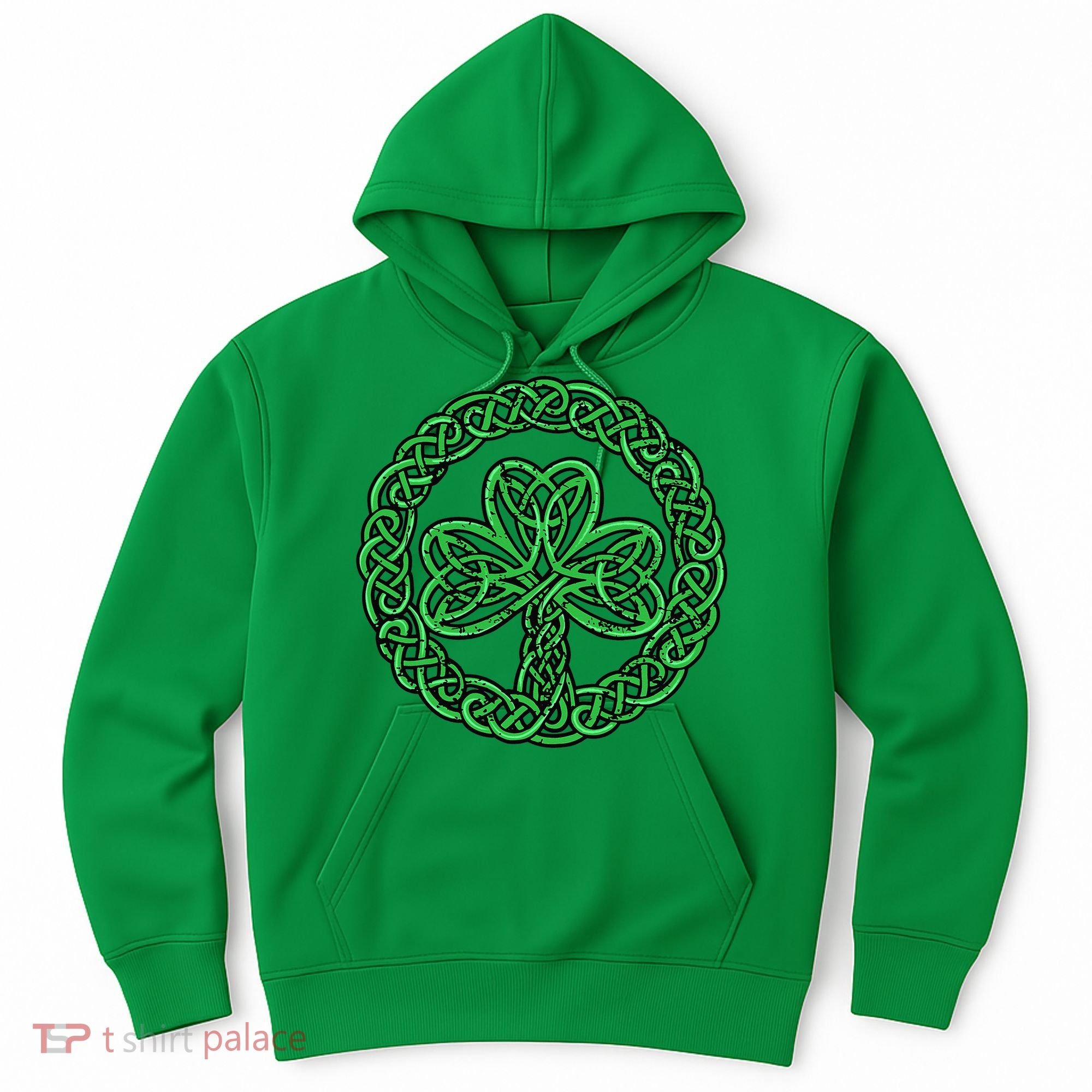 Celtic Knot Irish Shamrock 3Leaf Clover St Pats Day Hoodie