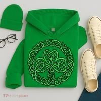 Celtic Knot Irish Shamrock 3Leaf Clover St Pats Day Hoodie thumb 4