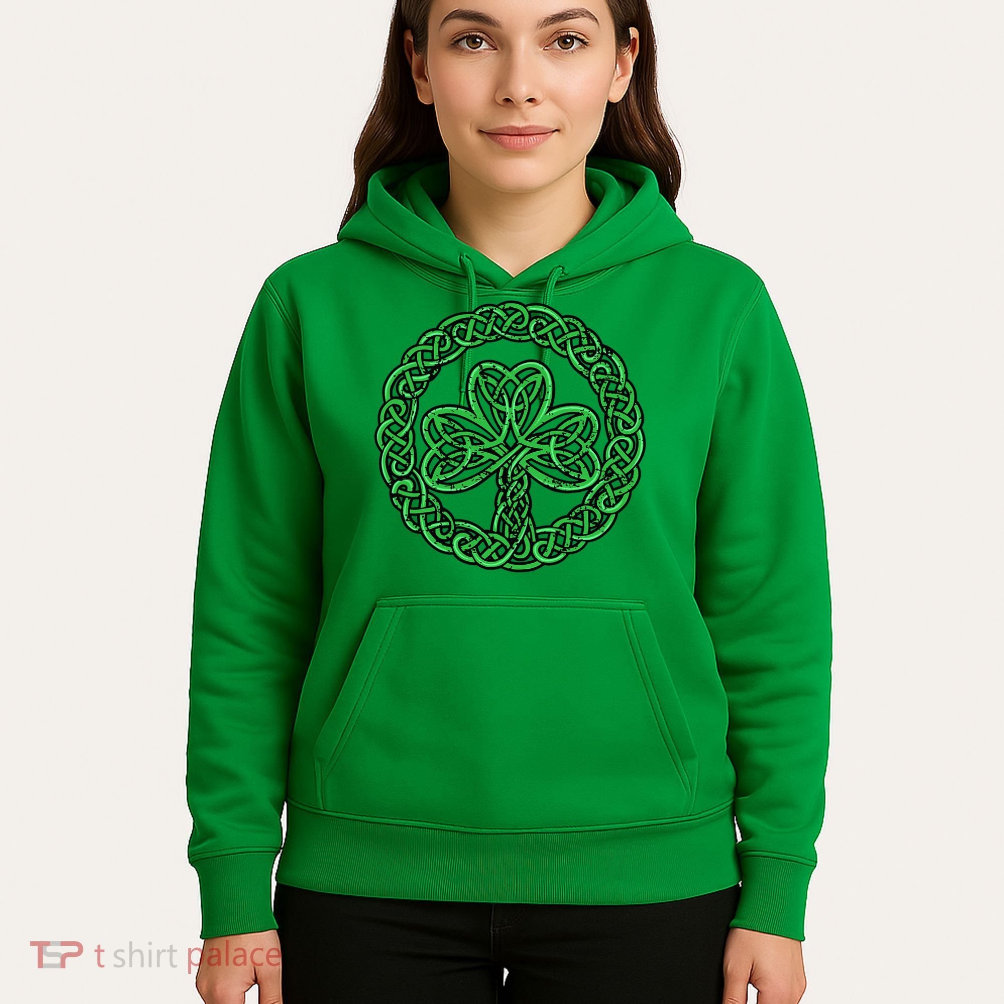 Celtic Knot Irish Shamrock 3Leaf Clover St Pats Day Hoodie