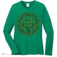 Celtic Knot Irish Shamrock 3Leaf Clover St Pats Day Women's Long Sleeve Shirt thumb 0