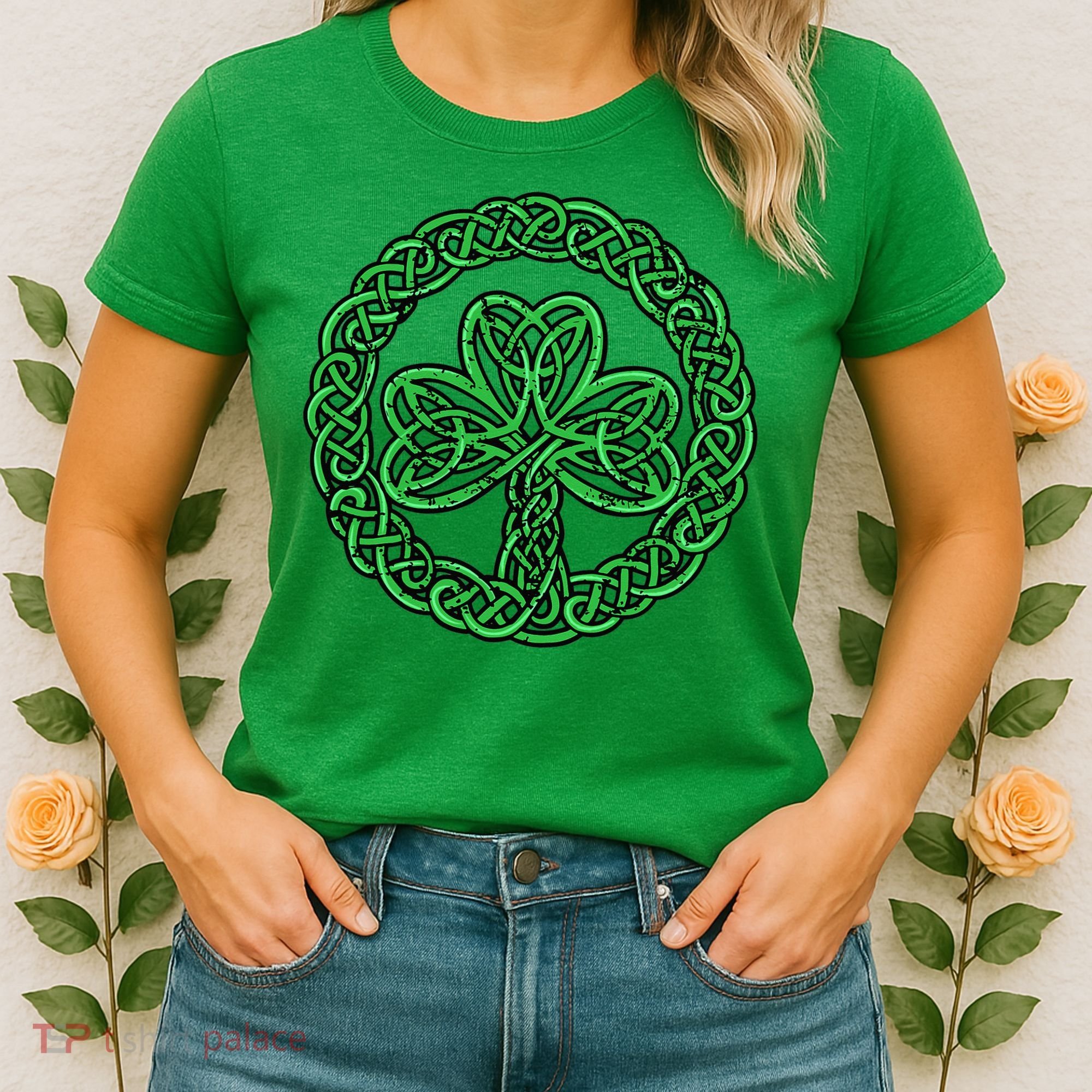 Celtic Knot Irish Shamrock 3Leaf Clover St Pats Day Women's T-Shirt