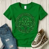 Celtic Knot Irish Shamrock 3Leaf Clover St Pats Day Women's T-Shirt thumb 3