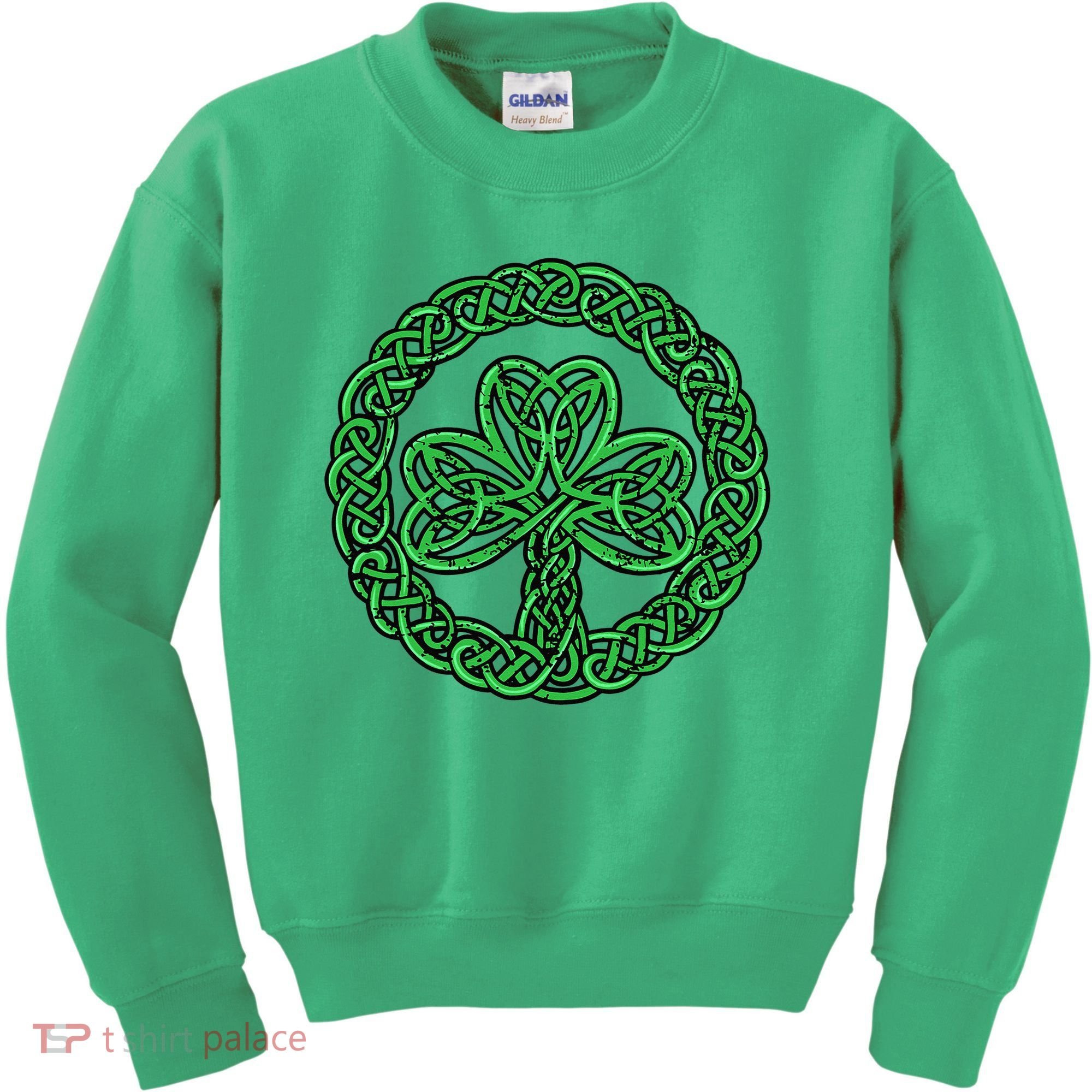 Celtic Knot Irish Shamrock 3Leaf Clover St Pats Day Kids Sweatshirt