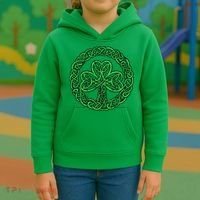Celtic Knot Irish Shamrock 3Leaf Clover St Pats Day Kids Hoodie thumb 3