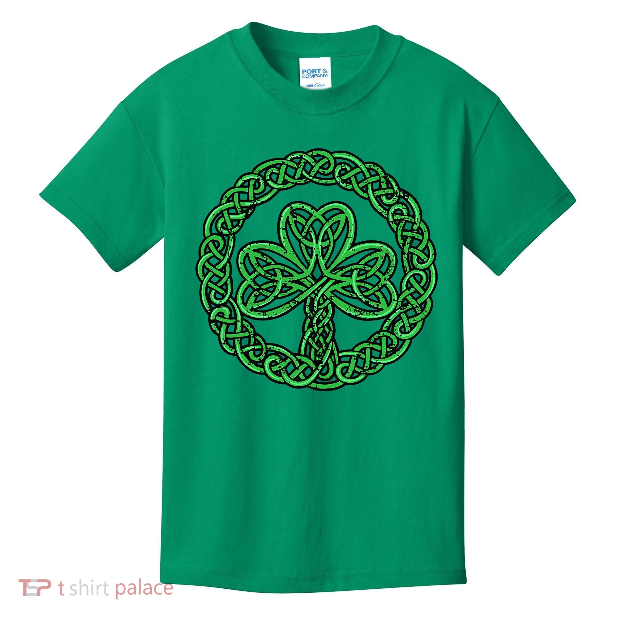 Celtic Knot Irish Shamrock 3Leaf Clover St Pats Day Kids T-Shirt